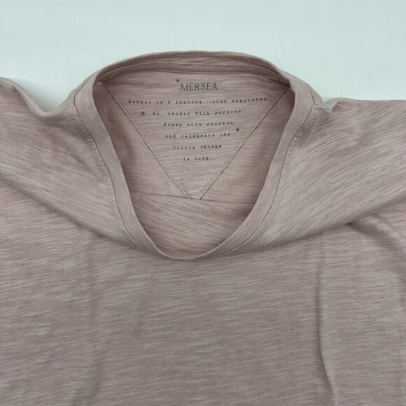 MerSea Women’s One Size Pink Half Sleeve Peplum Slub Tee Top Ruffle Hem Blouse - Picture 4 of 9